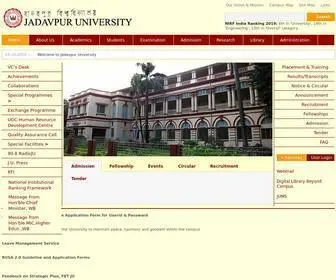 Jaduniv.edu.in(The official website of Jadavpur University) Screenshot