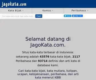 Jagokata.com(Kata-kata bijak terkenal, kata mutiara, peribahasa dan arti kata dari KBBI) Screenshot