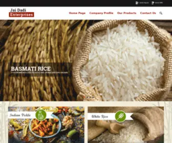 Jaidadienterprises.com(Natural Basmati Rice Supplier) Screenshot