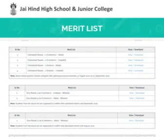 Jaihindhighschoolandjuniorcollege.in(Jai Hind High School and Junior College) Screenshot