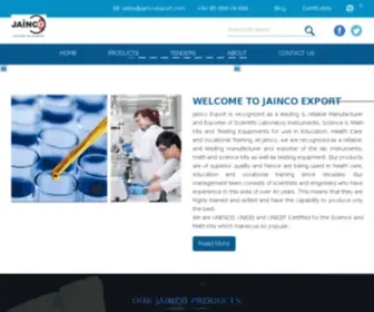 Jaincoexport.com(Educational Scientific Laboratory Equipment Manufacturers and Suppliers India) Screenshot