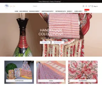 Jaipursaga.com(Hand Block Printed Suits and Dress Material fabrics For Women) Screenshot