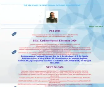 Jakbopee.org(THE J AND K BOARD OF PROFESSIONAL ENTRANCE EXAMINATIONS) Screenshot