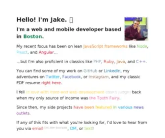 Jakejarvis.com(Front-End Web Developer in Boston, MA) Screenshot