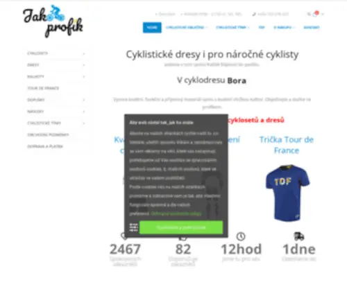 Jakoprofik.cz(Cyklistické dresy pro hobby cyklisty) Screenshot