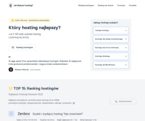 Jakwybrachosting.pl(Ranking hostingów Październik 2022) Screenshot