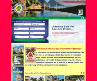 Jamaicanpropertiesja.com(HOPE CODLIN & ASSOCIATES PROPERTY SERVICES) Screenshot