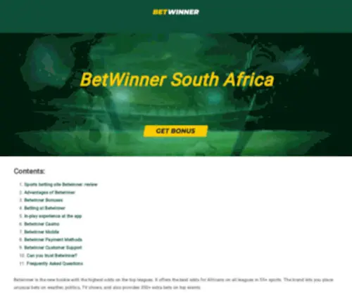 Jamally.co.za(Betwinner Bookmaker) Screenshot