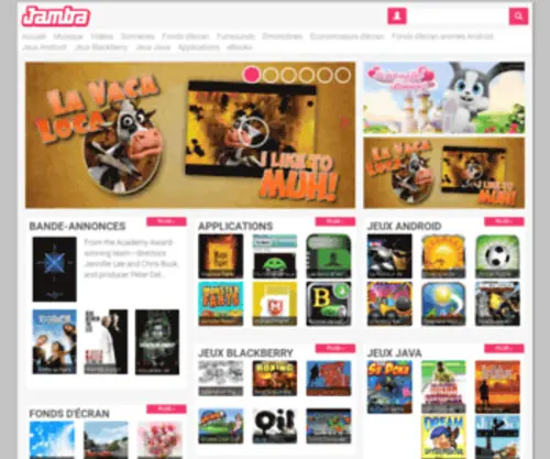 Jamba.fr(Sonneries, Chansons MP3, Jeux, Logos pour Mobiles) Screenshot