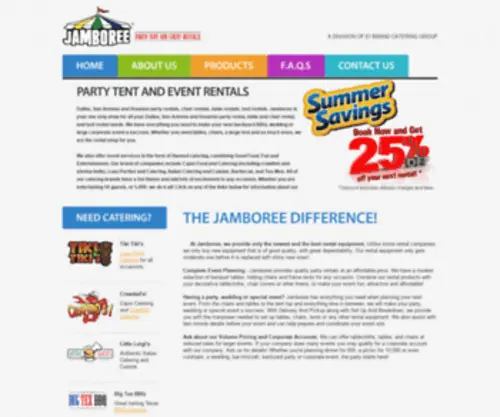 Jamboreerentals.com(Dallas, San Antonio and Houston Party Rentals) Screenshot