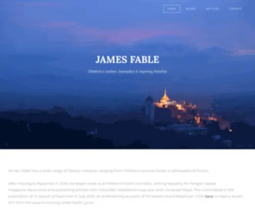Jamesfable.com(James Fable) Screenshot
