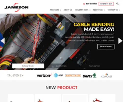 Jamesonllc.com(Supplying Utilities and Contractors With the Tools That Connect America) Screenshot