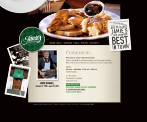 Jamiesbroadwaygrille.com(Jamie's Broadway Grille) Screenshot