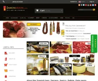 Jamonarium.com(Comprar jamones ibéricos Bellota Serrano pata negra) Screenshot