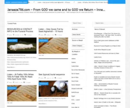 Janaaza786.com(Muslim Janaazas Funerals Notices & Resources (metro DC area)) Screenshot