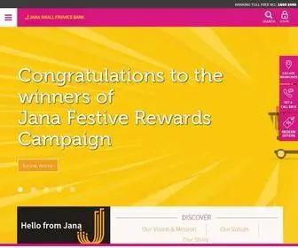 Janabank.com(Jana Small Finance Bank is a leading digitized bank regulated by the Reserve Bank of India (RBI)) Screenshot