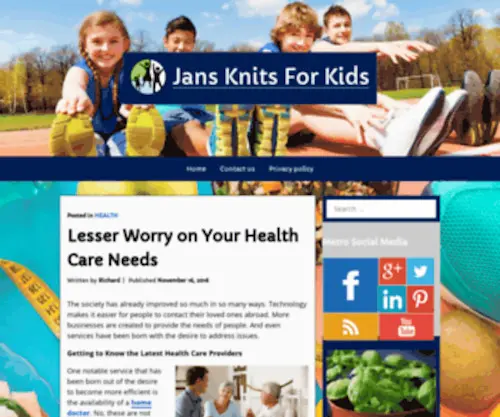 Jansknitsforkids.com(Jan's Knits for Kids) Screenshot