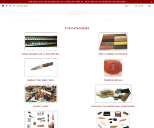 Jantzsupply.com(Jantz Supply for all your Knife Making needs) Screenshot