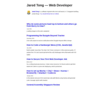 Jaredtong.com(Web Developer) Screenshot