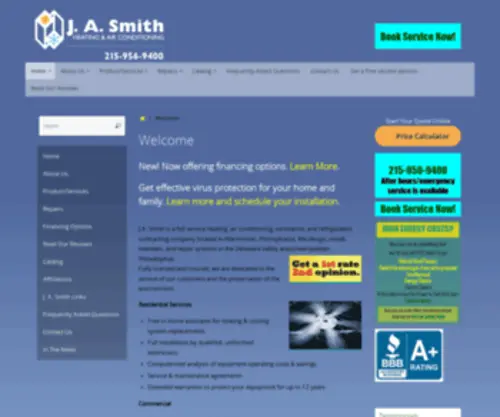 Jasmithheating.com(J A Smith Heating & Air Conditioning) Screenshot
