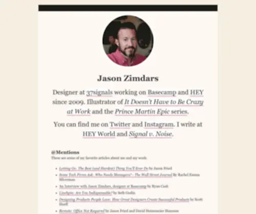 Jasonzimdars.com(Jason Zimdars) Screenshot