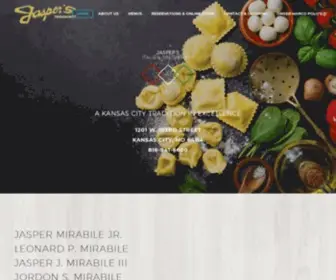 Jasperskc.com(Jasper's Italian Restaurant in Kansas City) Screenshot