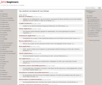 Javabeginners.de(Java-Quelltextfragmente für Anfänger) Screenshot