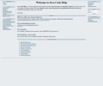 Javacodehelp.com(Java Code Help Free java help for beginners) Screenshot