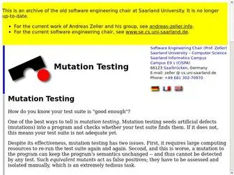 Javalanche.org(How do you know your test suite) Screenshot