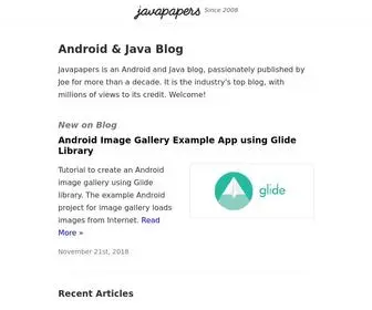 Javapapers.com(Java Tutorial) Screenshot
