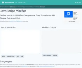 Javascript-Minifier.com(JavaScript Minifier/Compressor) Screenshot