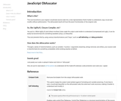 Javascript-Obfuscator.org(Javascript Obfuscator) Screenshot