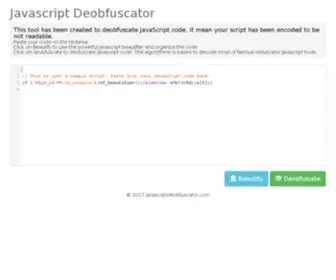 Javascriptdeobfuscator.com(Javascriptdeobfuscator) Screenshot