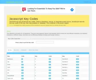 Javascriptkeycode.com(JavaScript Key Codes) Screenshot