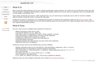 Javascriptlint.com(JavaScript Lint) Screenshot