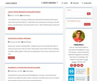 Javastreets.com(Learn to read/write java from the streets) Screenshot