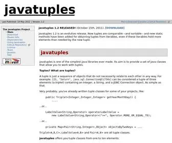 Javatuples.org(Main) Screenshot