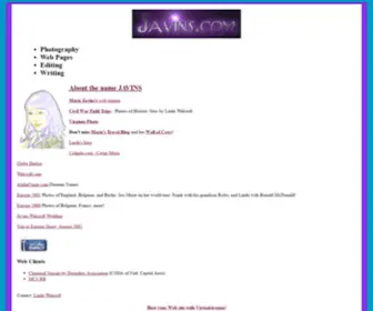 Javins.com(Javins Words and Images) Screenshot