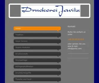 Javitz.com(Druckerei Javitz GmbH) Screenshot