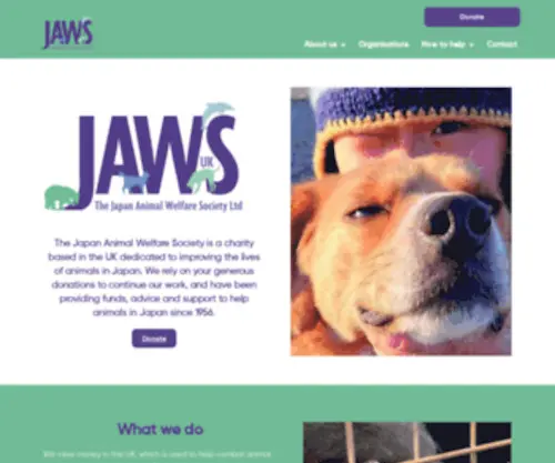 Jawsuk.org.uk(Animal Welfare Japan is a charity based in the UK dedicated to improving the lives of animals in Japan) Screenshot