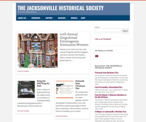 Jaxhistory.com(The mission of the Jacksonville Historical Society) Screenshot