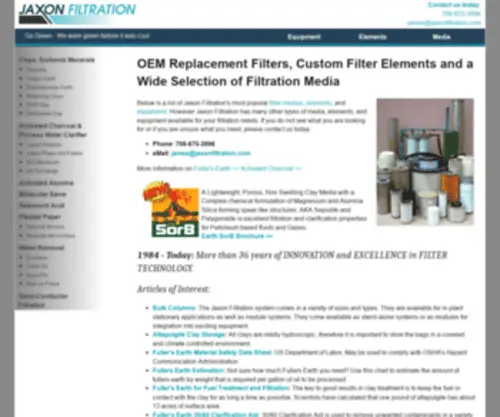 Jaxonfiltration.com(Fullers Earth from Jaxon Filtration) Screenshot