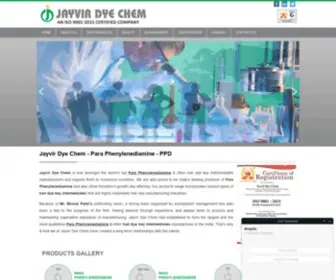 Jayvirdyechem.com(Para Phenylenediamine) Screenshot