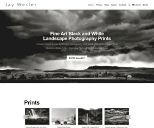 Jaywesler.com(Black and White Landscape & Nature Photography by Jay Wesler) Screenshot