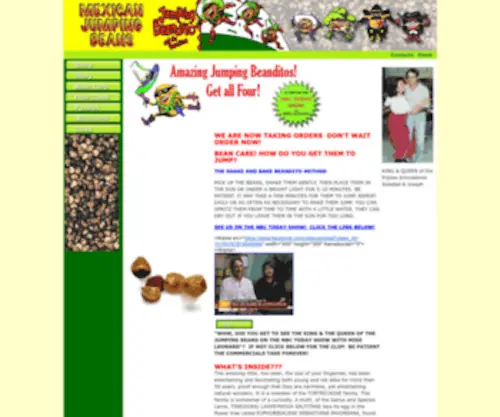 Jbean.com(The King & Queen Mexican Jumping Bean Website) Screenshot