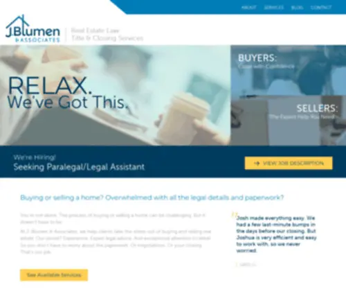 Jblumenlaw.com(Relax. We've Got This. Buyers) Screenshot