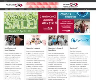 Jcahpo.org(Joint Commission on Allied Health Personnel in Ophthalmology) Screenshot