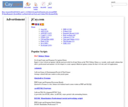 Jcay.org(Collection of scripts. Languages and technologies) Screenshot