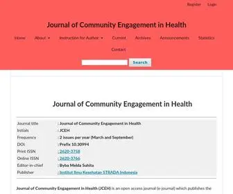 Jceh.org(Journal of Community Engagement in Health) Screenshot