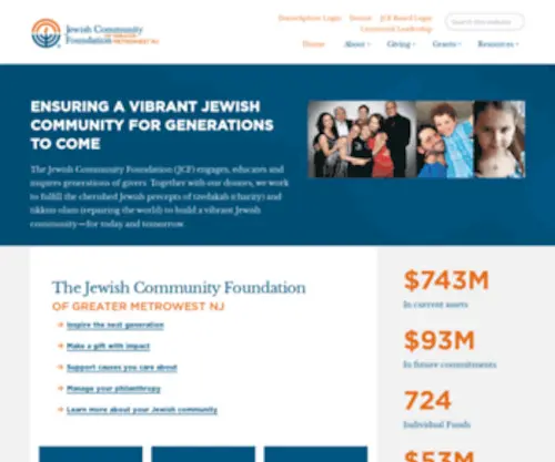 JCfmetrowest.org(The Jewish Community Foundation Of Greater Metrowest NJ (JCFNJ)) Screenshot